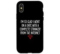 Carcasa para iPhone X/XS Online Dating Anniversary Valentines Dating App Funny Couple