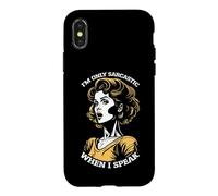 Carcasa para iPhone X/XS Only Sarcastic Speak Funny Sarcasm Cita Retro Pop Art Woman