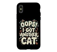 Carcasa para iPhone X/XS Oops! I Got Another Cat Fun Kitten Lover Retro Mujeres Gato Mamá