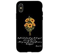 Carcasa para iPhone X/XS Ora Que Dios desee a Sunflower Versículo bíblico Cristiano religioso