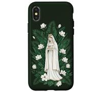 Carcasa para iPhone X/XS Oración católica Floral Mary Lily