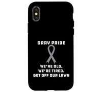 Carcasa para iPhone X/XS Orgullo Gris Vejez Cansado Bajar Mi Césped Humor Broma