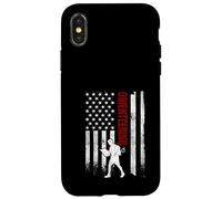Carcasa para iPhone X/XS Orientando la Bandera Estadounidense, Corredor patriótico Estadounidense en apuros
