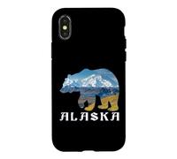 Carcasa para iPhone X/XS Oso de Alaska con Lago y montaña Alaska Aventura