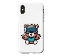 Carcasa para iPhone X/XS Oso Lindo cómic de Dibujos Animados VR Realidad Virtual