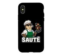Carcasa para iPhone X/XS Otter Chef Salteado Cocinando Gráfico Animal