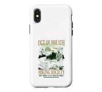 Carcasa para iPhone X/XS out of Breath Hiking Society, estaré allí en un Minuto, Gracioso