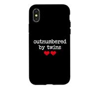 Carcasa para iPhone X/XS Outnumbered by Twins Boys Girls Dad Soon to Be Mom Pregnancy