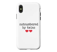 Carcasa para iPhone X/XS Outnumbered by Twins Boys Girls Dad Soon to Be Mom Pregnancy