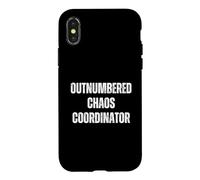Carcasa para iPhone X/XS Outnumbered Chaos Coordinator Mom Life Funny Parenting