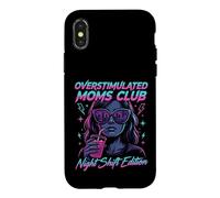 Carcasa para iPhone X/XS Overstimulated Moms Club Retro Night Shift Edition Mama