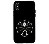 Carcasa para iPhone X/XS OW OW OW OW Stickman Figure Humorous Chronic Pain Awareness