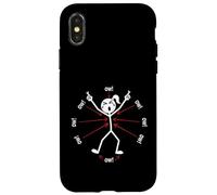 Carcasa para iPhone X/XS OW OW OW OW Stickman Figure Humorous Chronic Pain Awareness
