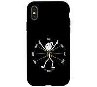 Carcasa para iPhone X/XS OW OW OW OW Stickman Figure Humorous Chronic Pain Awareness