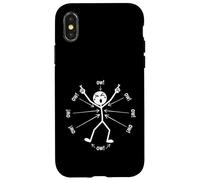 Carcasa para iPhone X/XS OW OW OW OW Stickman Figure Humorous Chronic Pain Awareness