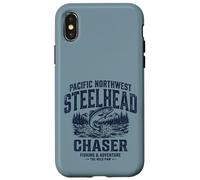 Carcasa para iPhone X/XS Pacific Northwest Steelhead Chaser Fishing PNW Trout Angler