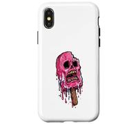 Carcasa para iPhone X/XS Paleta de Calavera Rosa derretida Espeluznante Verano Halloween Espeluznante