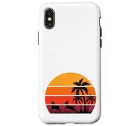 Carcasa para iPhone X/XS Palmeras Gacelas Safari Sabana Puesta de Sol África Recuerdo