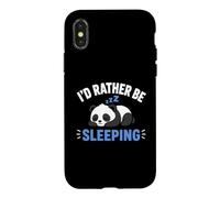 Carcasa para iPhone X/XS Panda Sleep Funny Nap Humor Lazy I'D Rather Be Sleeping