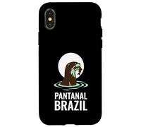 Carcasa para iPhone X/XS Pantanal Brasil Nutria Gigante Atardecer Río
