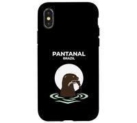 Carcasa para iPhone X/XS Pantanal Brasil Nutria Gigante Atardecer Río