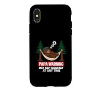 Carcasa para iPhone X/XS Papa Bear Warning May Nap Suddenly At Any Time