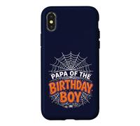 Carcasa para iPhone X/XS Papa of The Boy - Camiseta de Fiesta de Halloween con telaraña de cumpleaños