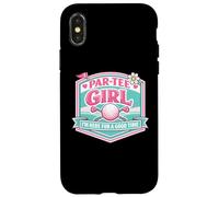 Carcasa para iPhone X/XS Par tee Chica Divertido Golf Amante Golfing Golfista Aquí Buen Tiempo