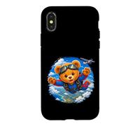Carcasa para iPhone X/XS Paracaidismo Lindo Oso De Peluche Valiente Aventura Formas