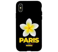 Carcasa para iPhone X/XS Paris France Tropical Yellow Frangipani Flower Aesthetic