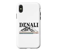 Carcasa para iPhone X/XS Parque Nacional Denali Montañas Alaska Naturaleza Senderismo Retro
