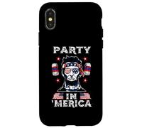 Carcasa para iPhone X/XS Party In Merica Drinking Lincoln Abraham 4th of July
