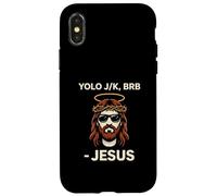 Carcasa para iPhone X/XS Pascua Yolo Jk BRB Jesús Divertido Religioso Hombres Mujeres Niños