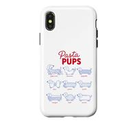 Carcasa para iPhone X/XS Pasta Pups Dachshund Cocina Italiana Salchicha Perro Amante de los Fideos