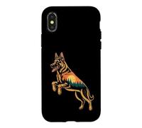 Carcasa para iPhone X/XS Pastor Alemán Naturaleza Bosque Perros Pastor Alemán