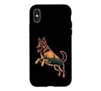 Carcasa para iPhone X/XS Pastor Alemán Naturaleza Bosque Perros Pastor Alemán