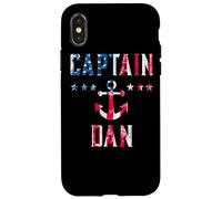 Carcasa para iPhone X/XS Patriótico Capitán Dan Vintage Bandera de Estados Unidos 4 de Julio