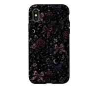 Carcasa para iPhone X/XS Patrón de Luna botánica Vintage con diseño Floral, Estilo Bow Coquet