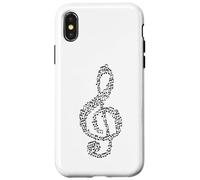 Carcasa para iPhone X/XS Patrón de músico de Mosaico de Notas para Amantes de la música de Clave de Sol