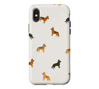 Carcasa para iPhone X/XS Patrón De Pastor Alemán Neutral Fondo Taupe Perro Amante