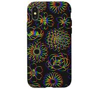 Carcasa para iPhone X/XS Patrón Floral LGBT Pride Line Art, arcoíris, botánico