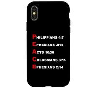 Carcasa para iPhone X/XS Peace Acrostic - 5 Christian Faith Bible Verse Scriptures