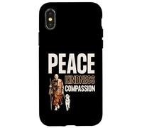 Carcasa para iPhone X/XS Peace Kindness Compassion Walk for Peace Monk & Aloka Dog