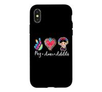 Carcasa para iPhone X/XS Peace Love Adelita Funny Mexican Spanish Saying México Team