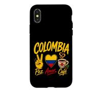 Carcasa para iPhone X/XS Peace Love Coffee Colombia