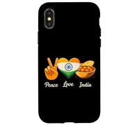 Carcasa para iPhone X/XS Peace Love Curry Amante de la Comida India