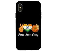 Carcasa para iPhone X/XS Peace Love Curry Amante de la Comida India