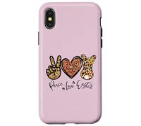 Carcasa para iPhone X/XS Peace Love Easter Bunny For Women with Sunflower and Rabbit