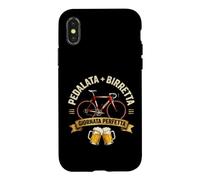 Carcasa para iPhone X/XS Pedalata y Gorro de Bicicleta Vintage Cycling Birra