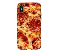 Carcasa para iPhone X/XS Pepperoni Pizza Queso derretido Amantes de la Comida Pizzería Fans